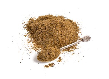 Kenevir tohumu yemek. Beyaz arka plan üzerinde izole