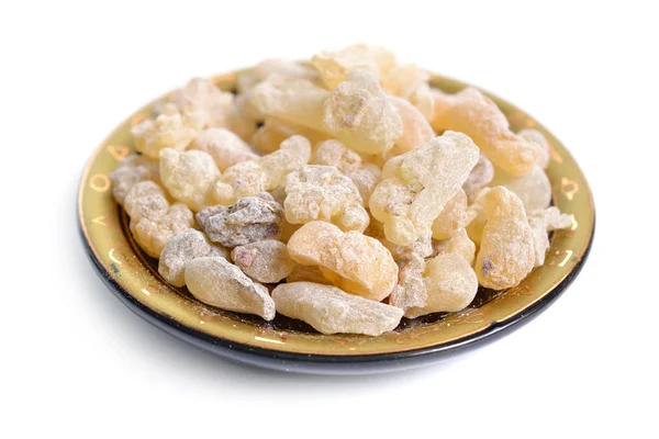 Frankincense, also known as olibanum Isolated on white, — Stock Photo, Image