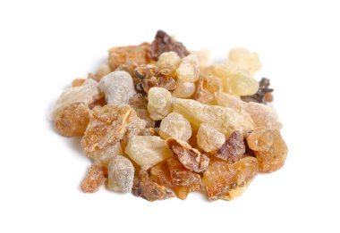 Myrrh with frankincense resin isolated on white background clipart