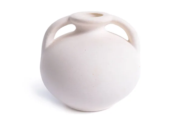 Małych amphora ceramiczne na białym tle — Zdjęcie stockowe
