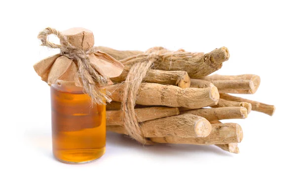 Röta Withania somnifera, vanligen känd som ashwagandha, indisk ginseng, giftkrusbär eller vinterkörsbär. — Stockfoto