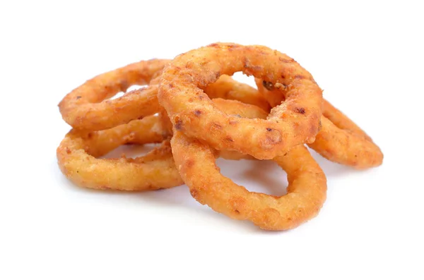Fried onion rings. Isolated on white background Stock Image