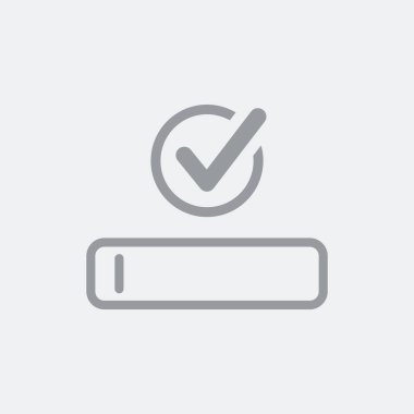 Arama çubuğu imleç ve onay işareti ile