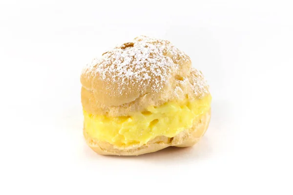 Cream Puff Profiterole Bigne Bocconcino Pâtisserie Isolée Sur Fond Blanc — Photo