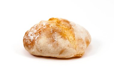 Taze İtalyan ekmeği, beyaz arka plan üzerinde tek izole fırın ürün.