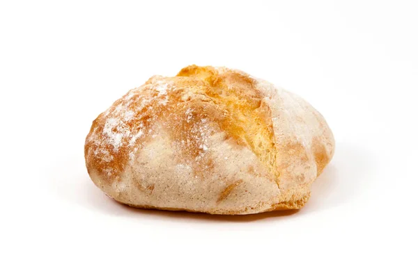 Свежий Итальянский Хлеб Единичный Изолированный Хлебобулочный Продукт Белом Фоне — стоковое фото