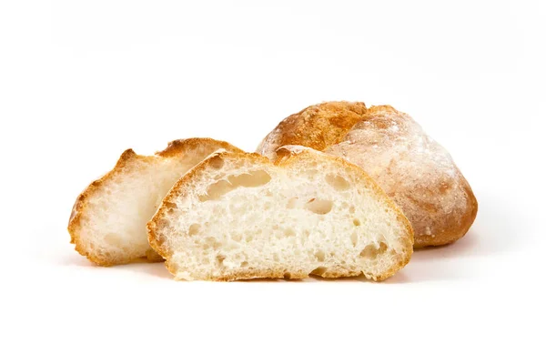 Vers Gesneden Brood Italiaanse Bakkerij Product Geïsoleerd Witte Achtergrond — Stockfoto