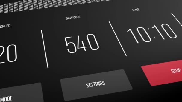 Fitness Monitor Displaying Workout Data Digital Screen — Stock Video