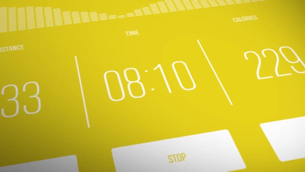Countdown Flacher Bewegungs Animation Mit Digitalen Und Technologischen Elementen Auflösung — Stockvideo