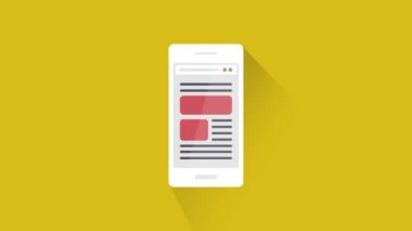 Düz hareket grafik 4k animasyon smartphone üzerinde kaydırma web tarayıcı gezinti veya belge sayfaları