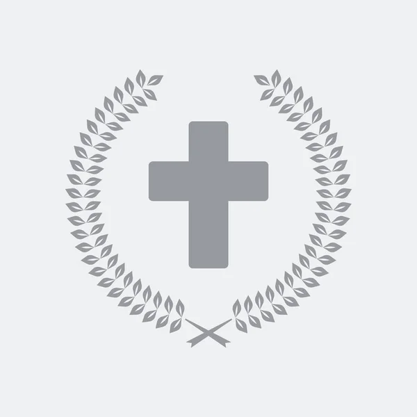 Christliches Kreuz und Lorbeer — Stockvektor