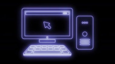 Animasyonlu bilgisayar PC simgesi 4k