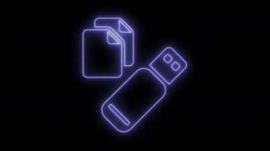 Animasyonlu USB kalem ve dosya simgesi 4k