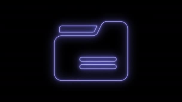 Animated computer folder icon 4k — Stockvideo