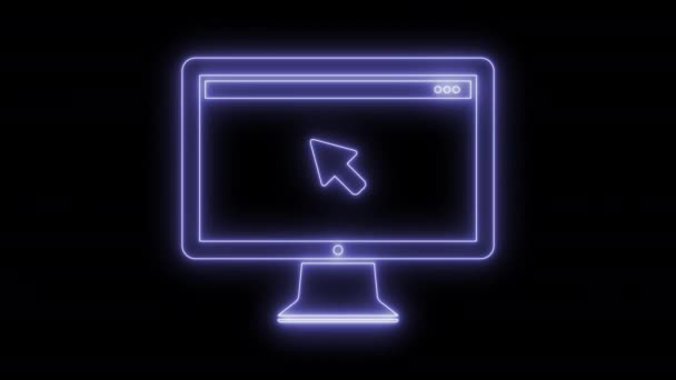 Icono de ordenador animado 4K — Vídeo de stock