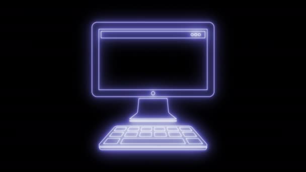 Анимированная иконка рабочего стола компьютера 4K — стоковое видео
