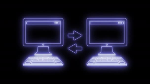 Icono de transferencia de datos de ordenador animado 4K — Vídeo de stock