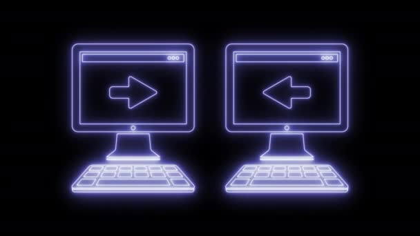Icono de intercambio de datos de ordenador animado 4K — Vídeo de stock