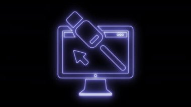 Animasyonlu USB bilgisayar kablosu simgesi 4k