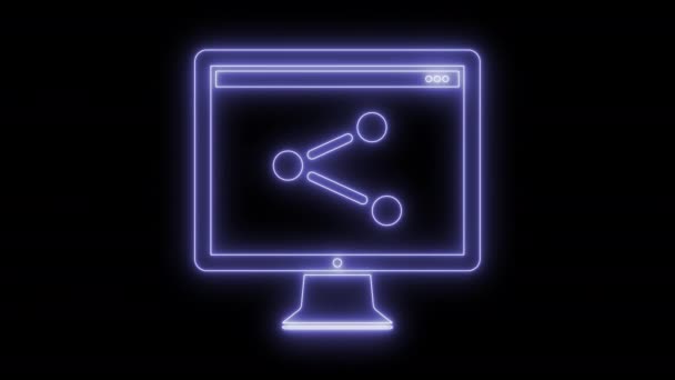 Animated computer network icon 4K — Stock Video