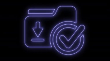 Animasyonlu işaretli klasör indirme simgesi 4k