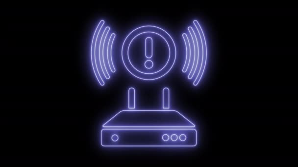 Animated router icon 4K — Stock Video