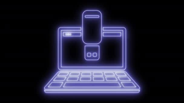 笔记本电脑上的 usb 笔驱动器 — 图库视频影像