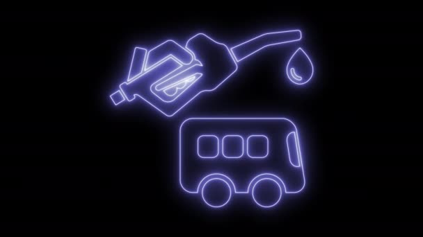 Bus Fuel concept — Stockvideo