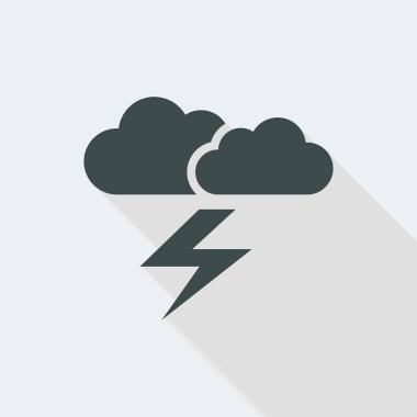 Bulutlar ve yıldırım. Lama, temiz, en az izole vektör ve ben