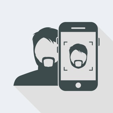 Sakallı adam Smartphone fotoğraf