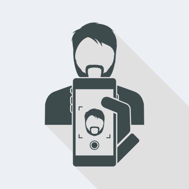 Sakallı adam Smartphone fotoğraf