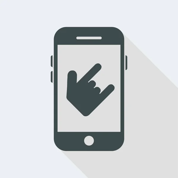 Main montrant le geste des cornes sur smartphone — Image vectorielle