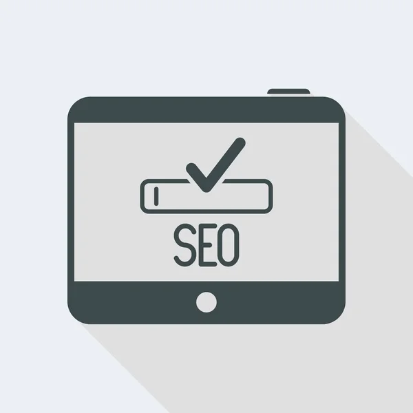 Seo comprobar en la tableta — Vector de stock