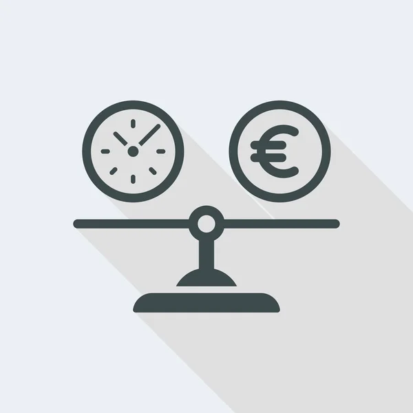 Comparison between time spend and cost in Euro — Stock Vector