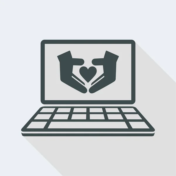 Assistance médicale en ligne sur ordinateur portable — Image vectorielle