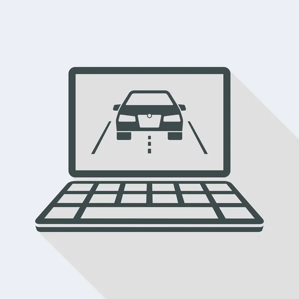 Software localizador de carro no laptop —  Vetores de Stock