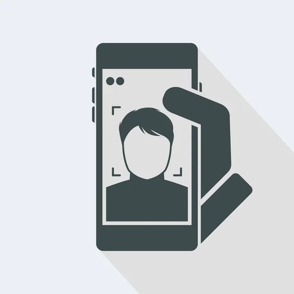 Identificación facial para acceso a teléfonos inteligentes — Vector de stock