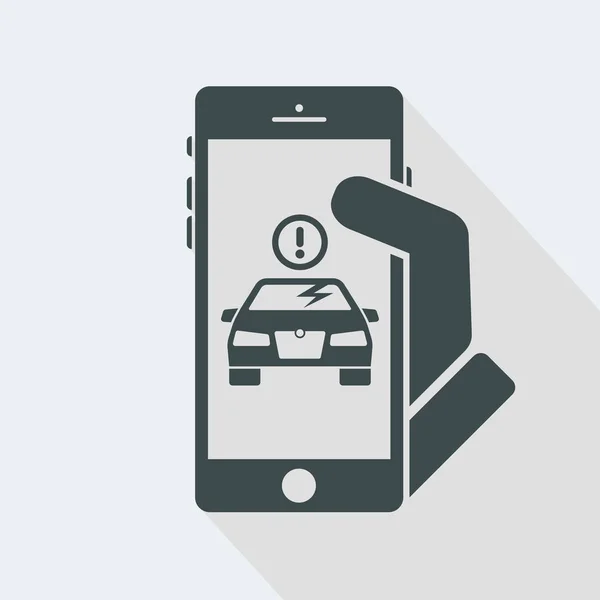 Alerta de Smartphone para accidente de cristal del coche — Vector de stock