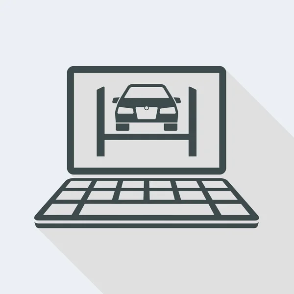 Auto reparatie pagina op laptop — Stockvector