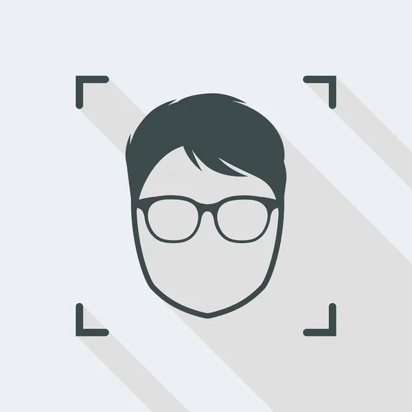 Ícone do menino com óculos — Vetor de Stock