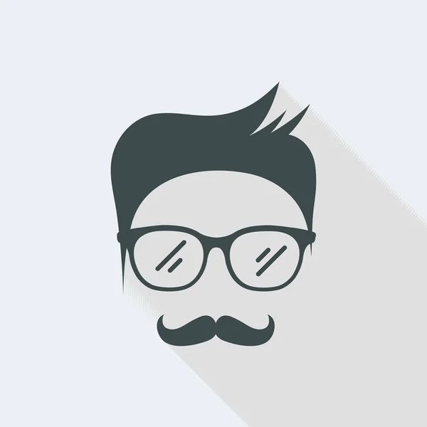 Senior homme visage avec des lunettes — Image vectorielle
