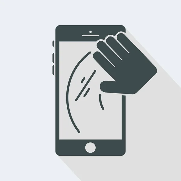 Limpia la pantalla del teléfono inteligente — Vector de stock