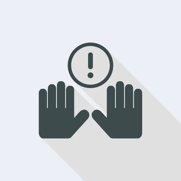 Handen in ontkenning alert gebaar — Stockvector