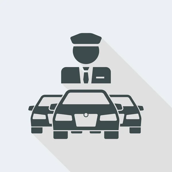 Servicio de chófer para traslado en coche — Vector de stock