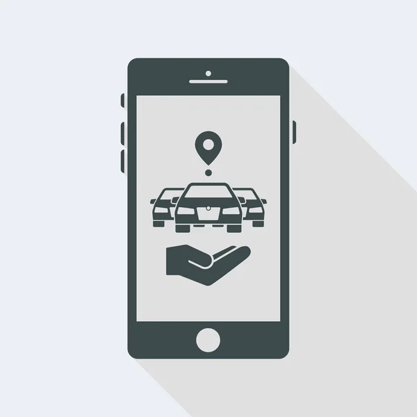 Navigateur de voiture mobile sur smartphone — Image vectorielle