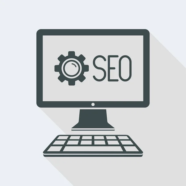 Configuración de Seo en el ordenador — Vector de stock