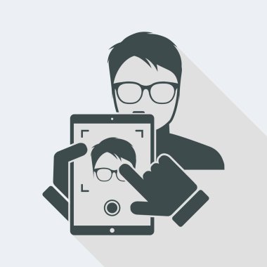 Tablet adam bir fotoğraf çekmek