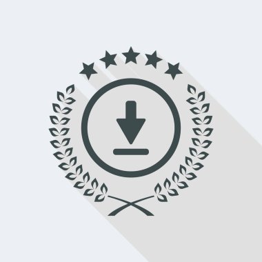 Premium indir düz simge