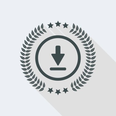 Premium indir düz simge