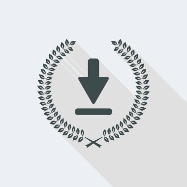 Premium indir düz simge